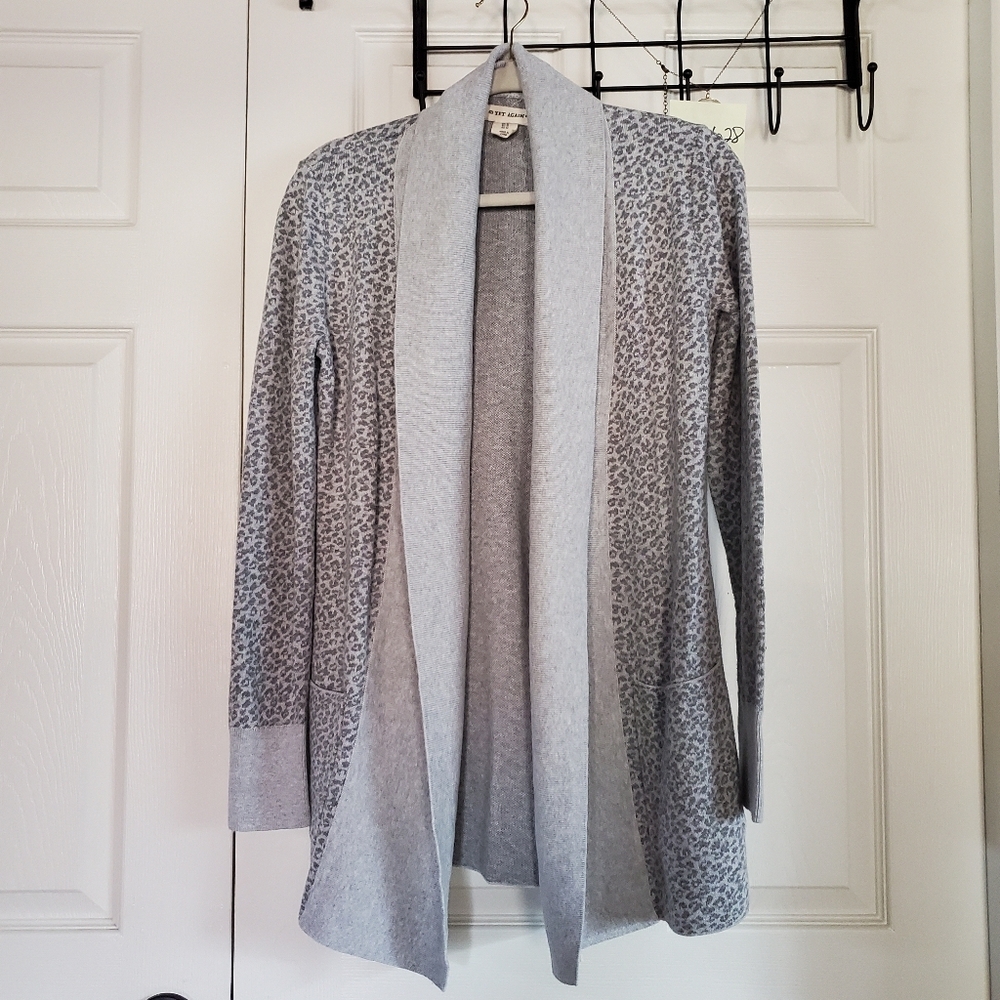 Yet Again Leopard Print Cardigan Sweater Shawl Drape Open Longline Long Sleeves